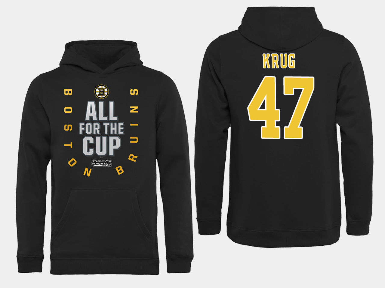 NHL Men Boston Bruins #47 Krug Black All for the Cup Hoodie->customized nhl jersey->Custom Jersey